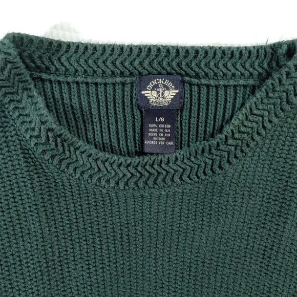 Dockers Green Oversized High Neck Knit Sweater - Large - Picture 4 of 5